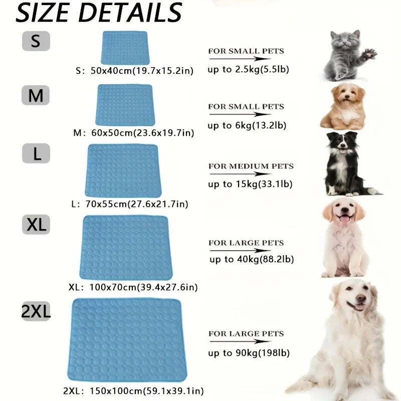 Extra Large Dog Cooling Mat – Summer Pet Ice Pad for Dogs & Cats