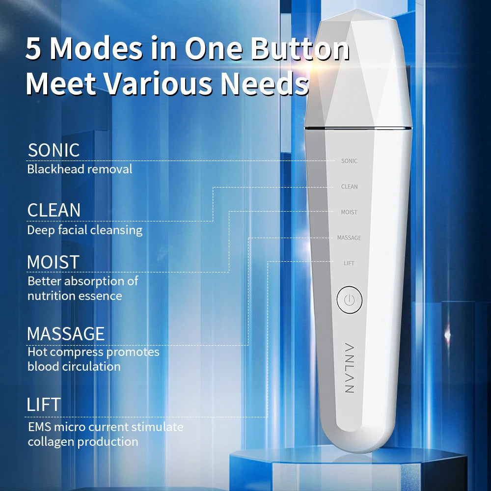 ANLAN Ultrasonic Skin Scrubber & EMS Face Lifter