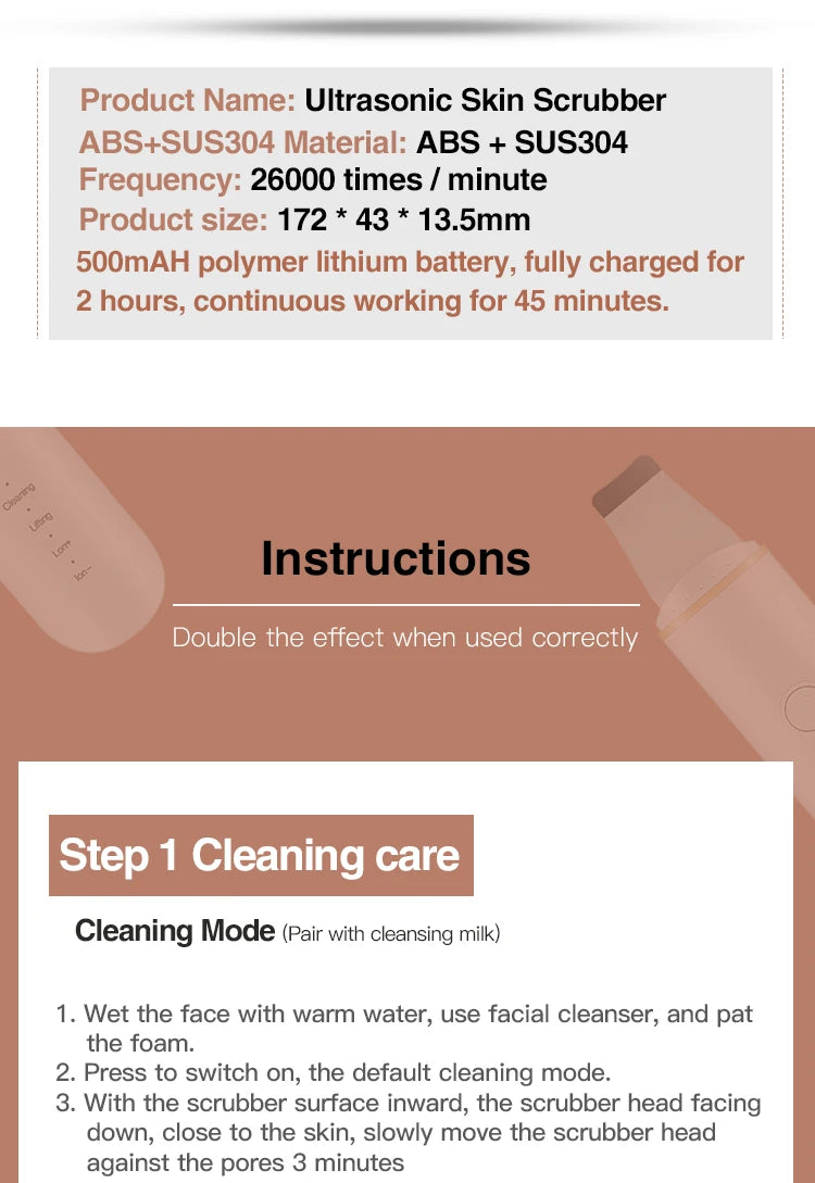 Ultrasonic Skin Scrubber & Blackhead Remover
