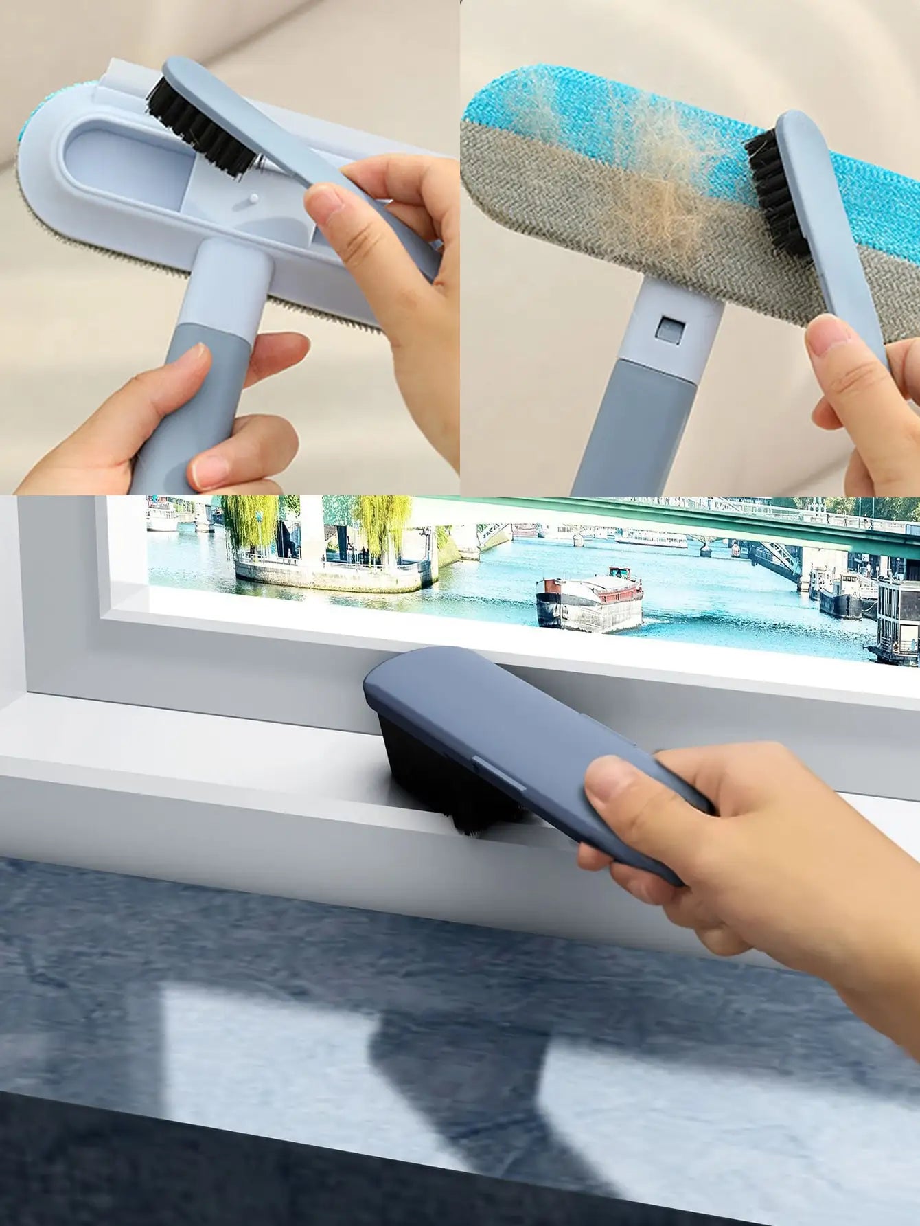 Long Handle Pet Hair Remover & Cleaning Brush