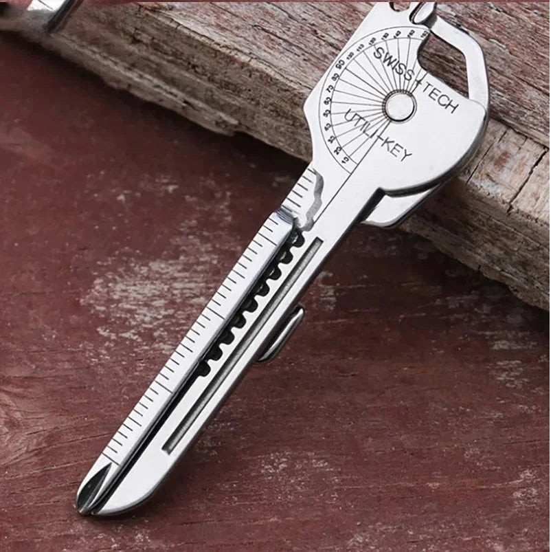 8-in-1 Multi-Tool Keychain for Camping & Survival