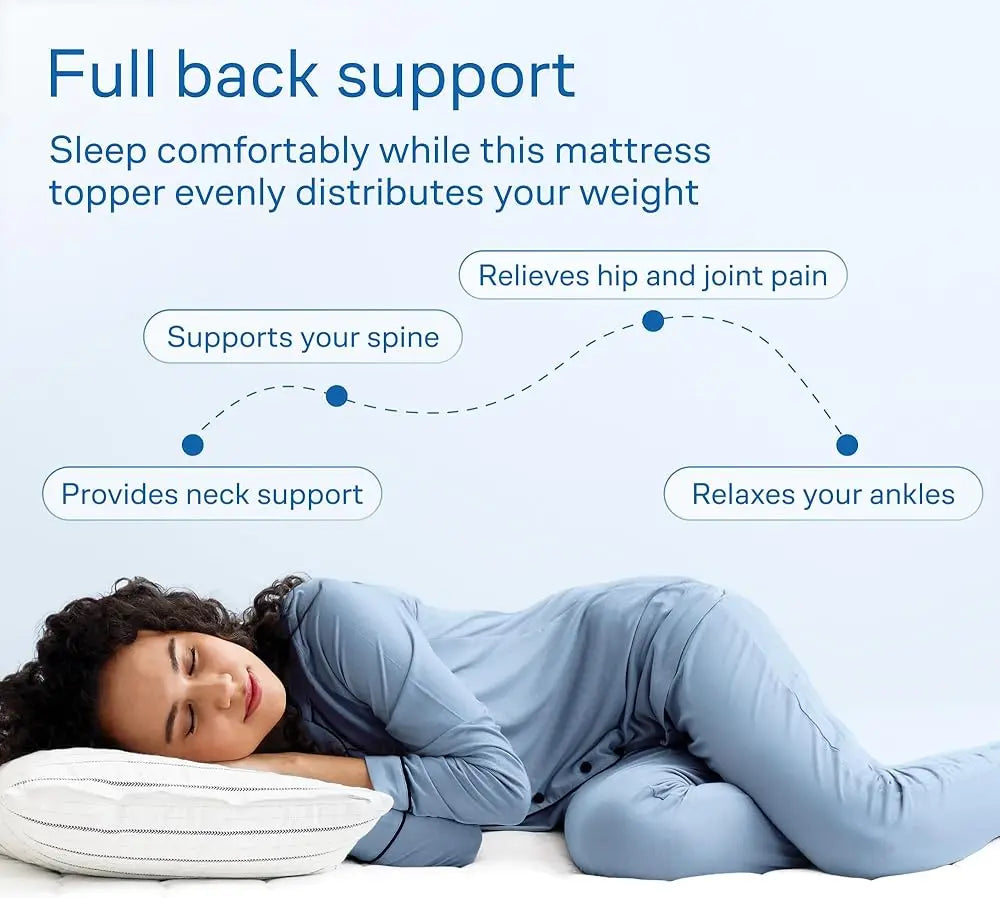 Extra Thick Cooling Mattress Topper with Down Alternative Filling