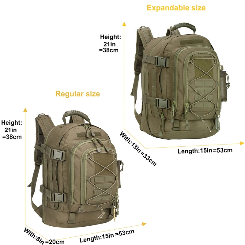 65L Tactical Hiking Backpack for Men