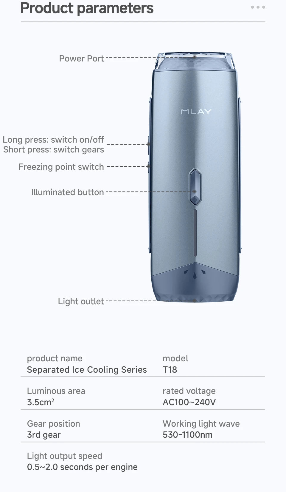 Mlay T18 IPL Hair Removal Device with ICE Cooling
