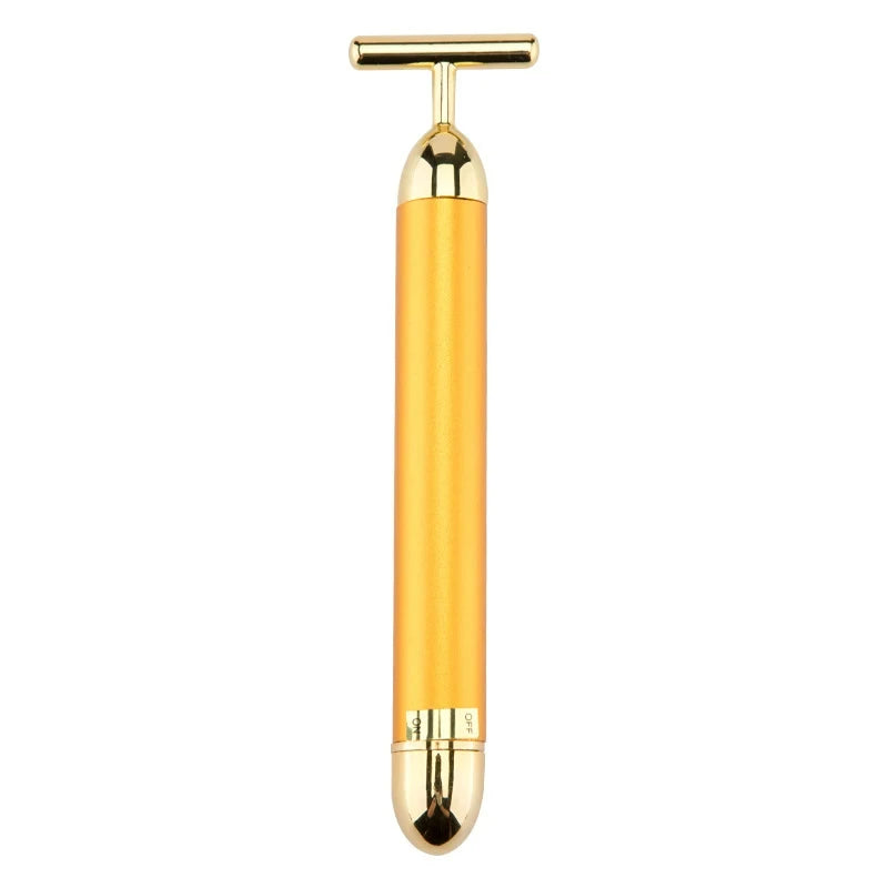 24K Gold T-Shape Vibrating Face Roller