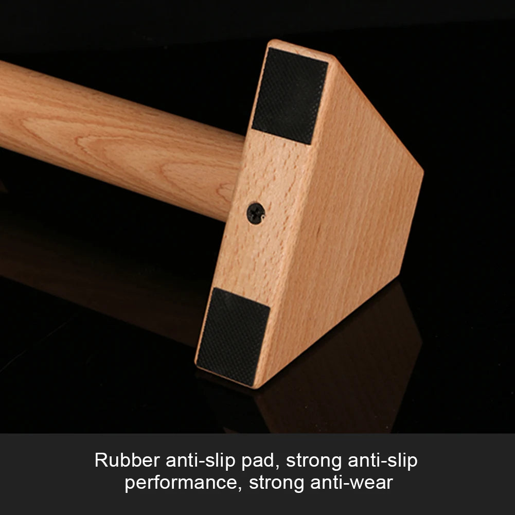 Wooden Push-Up Bars with Non-Slip Base