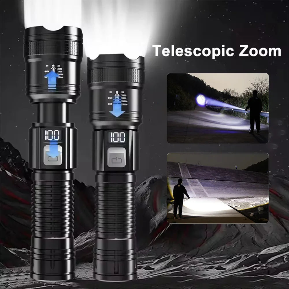 1,600,000LM USB Rechargeable LED Tactical Flashlight