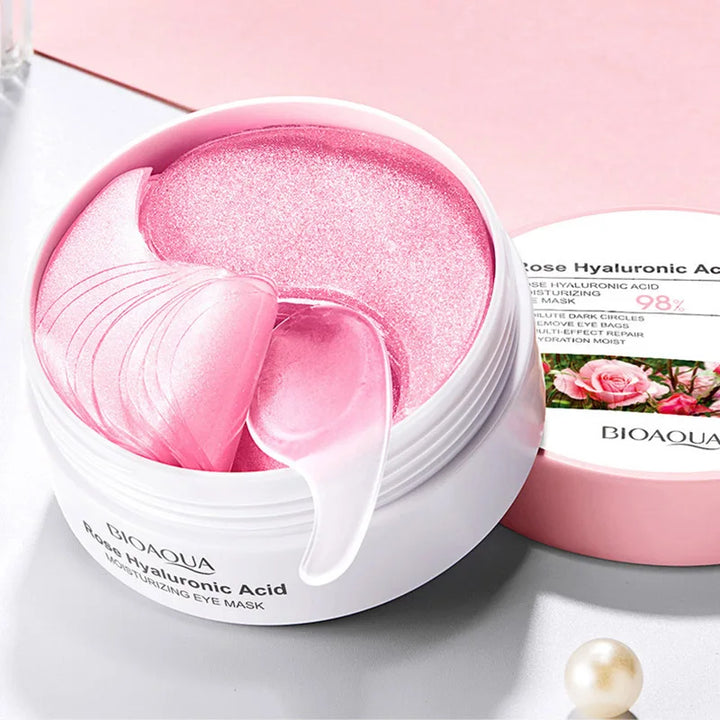 60pcs BIOAQUA Rose Hyaluronic Acid Eye Masks
