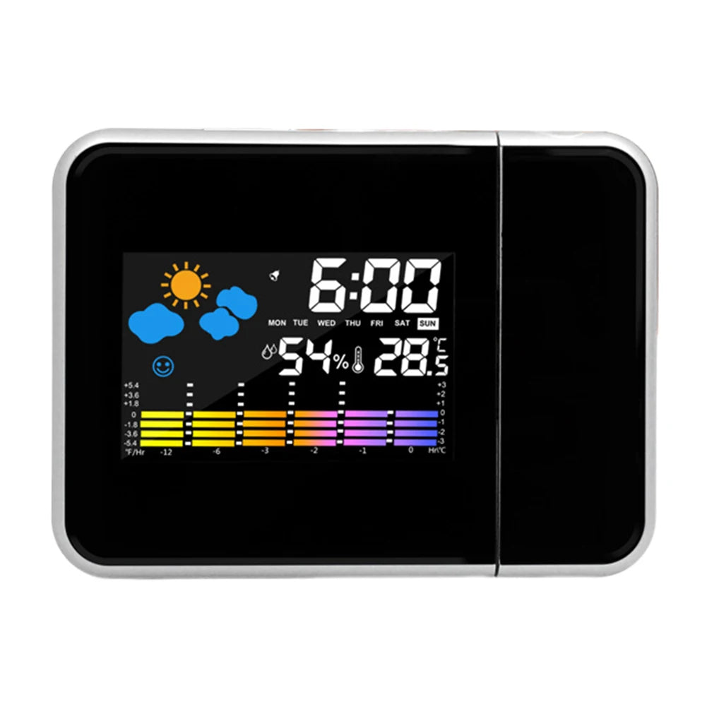Smart Digital Alarm Clock with LED Projector & Night Backlight