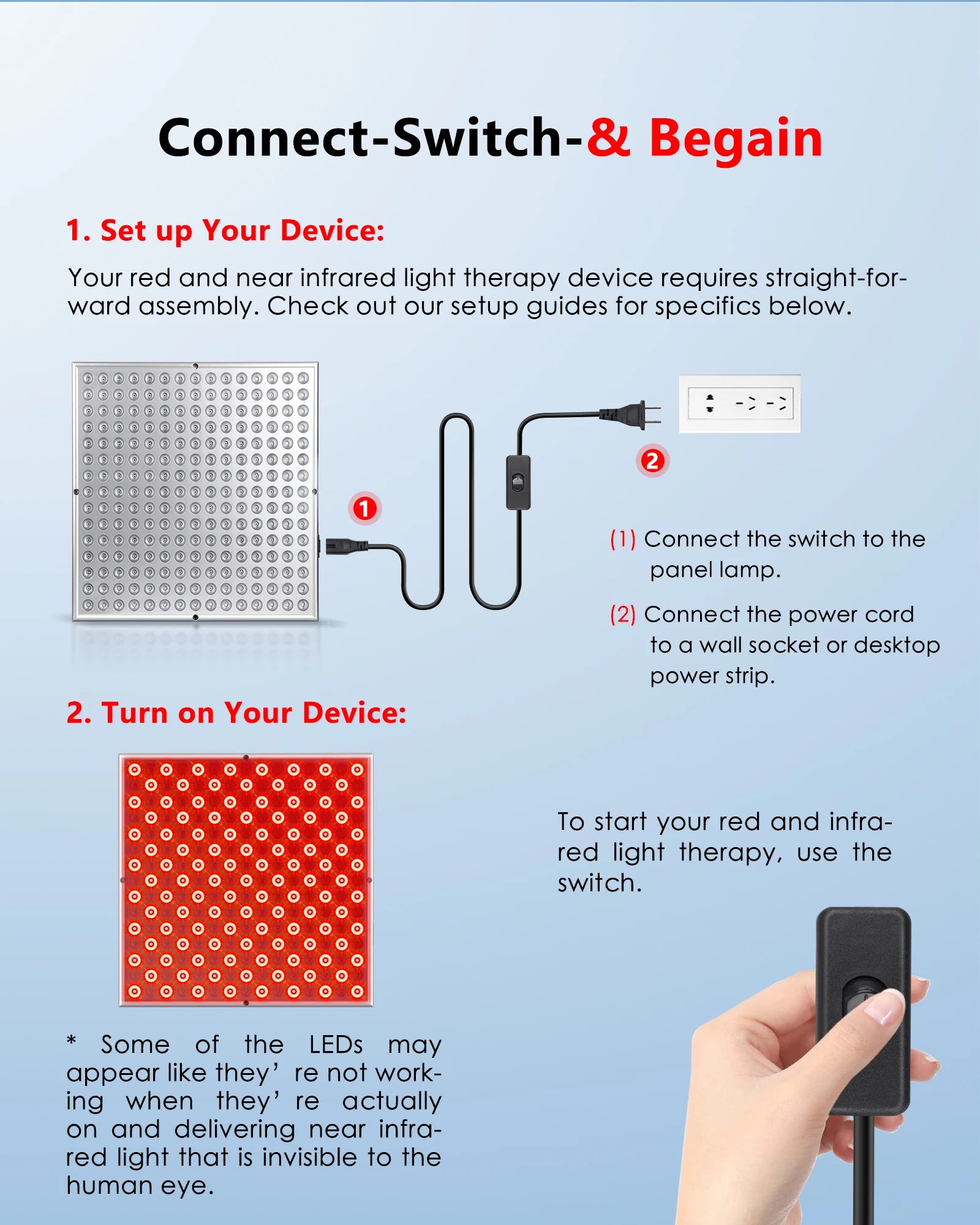 225 LED Red Light Therapy Panel for Face & Body