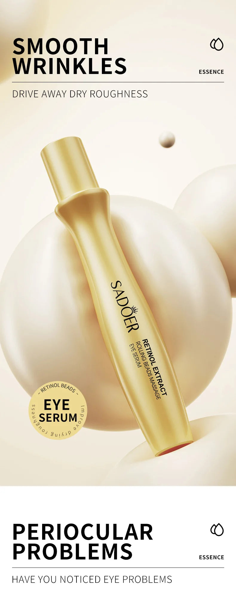 Snail Face Cream & Retinol Eye Massage Roller Set