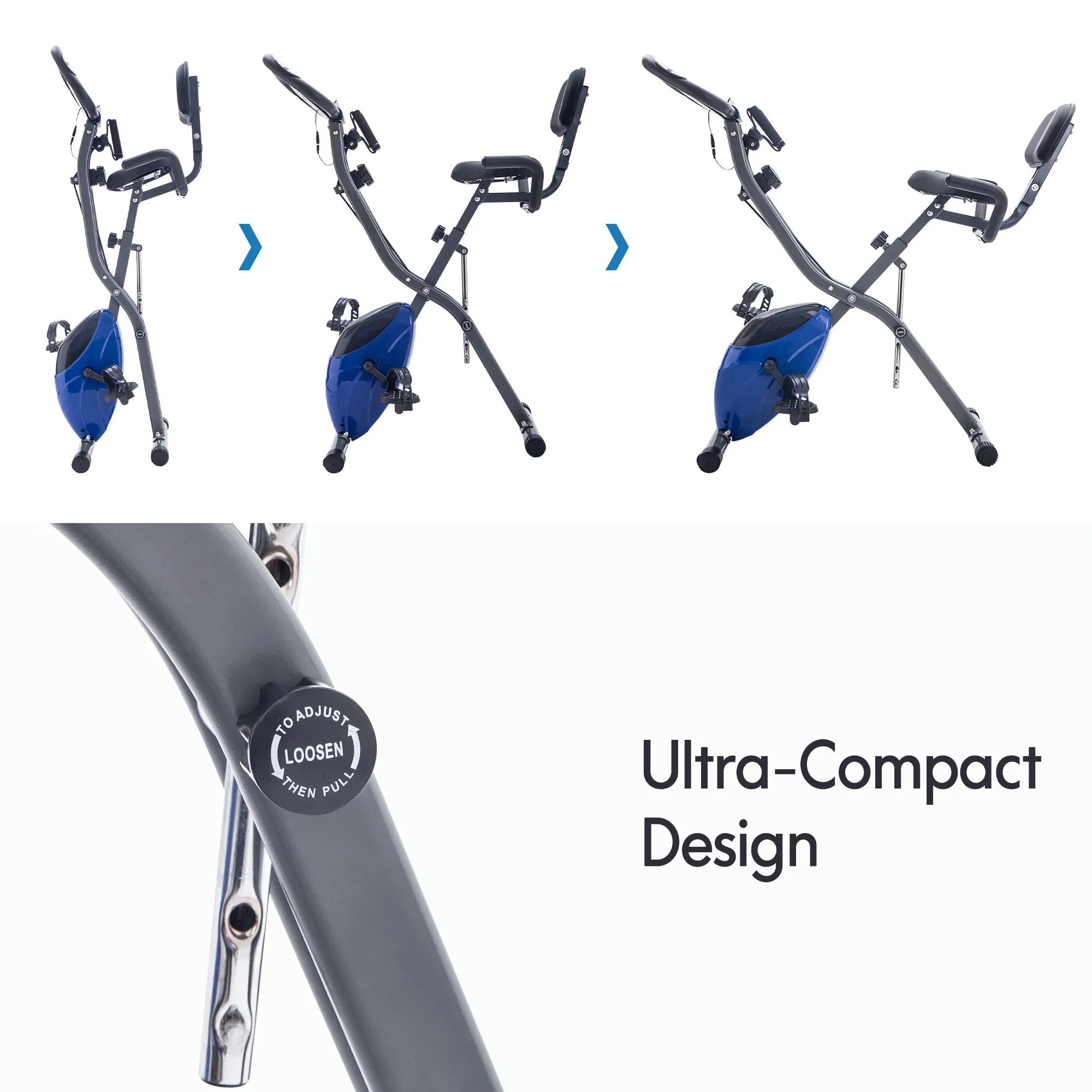 Folding X-Bike with Resistance & Backrest