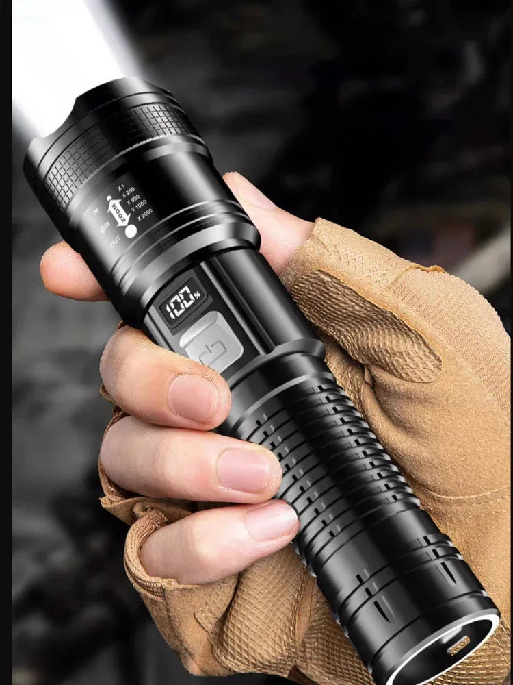 1,600,000LM USB Rechargeable LED Tactical Flashlight