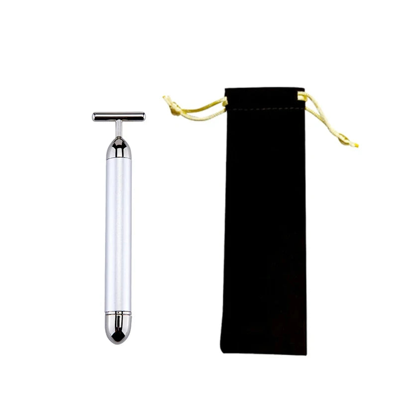 24K Gold T-Shape Vibrating Face Roller