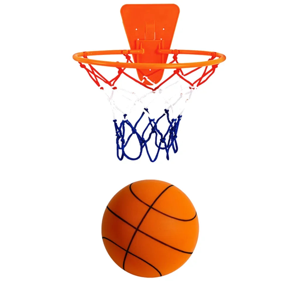 21cm Silent Grip Basketball – Size 5 (Black with Rim)