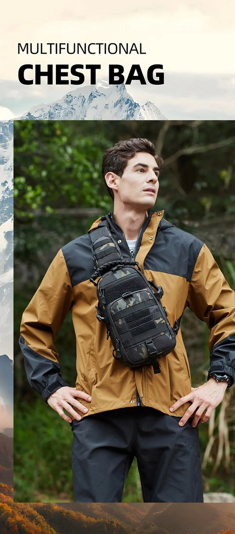 Tactical Chest Bag MOLLE Sling Backpack for Men