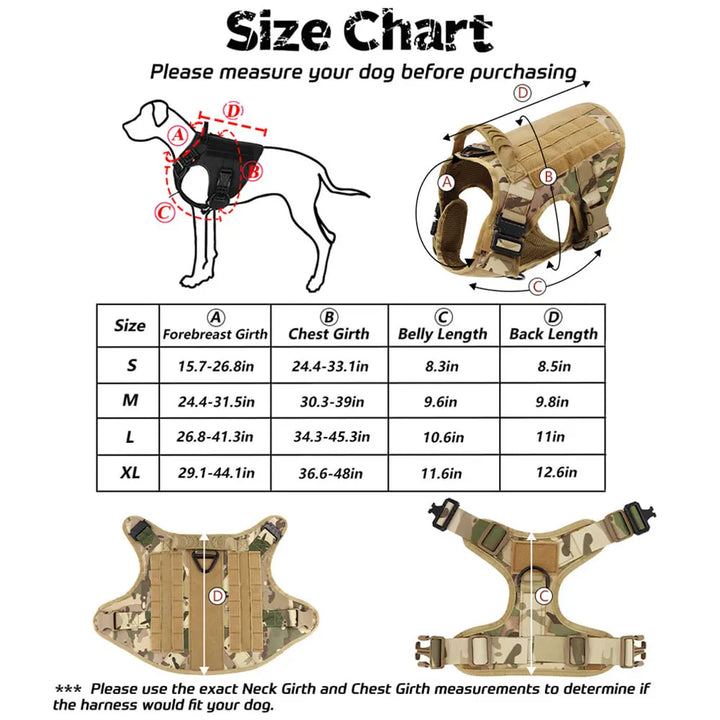Large Dog Harness & Leash Set with Collar