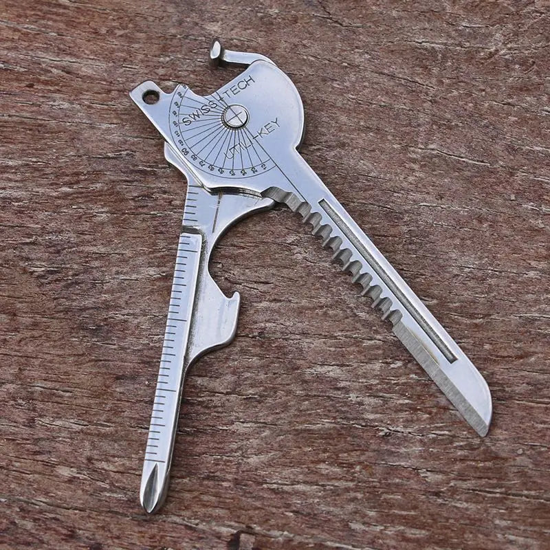 8-in-1 Multi-Tool Keychain for Camping & Survival