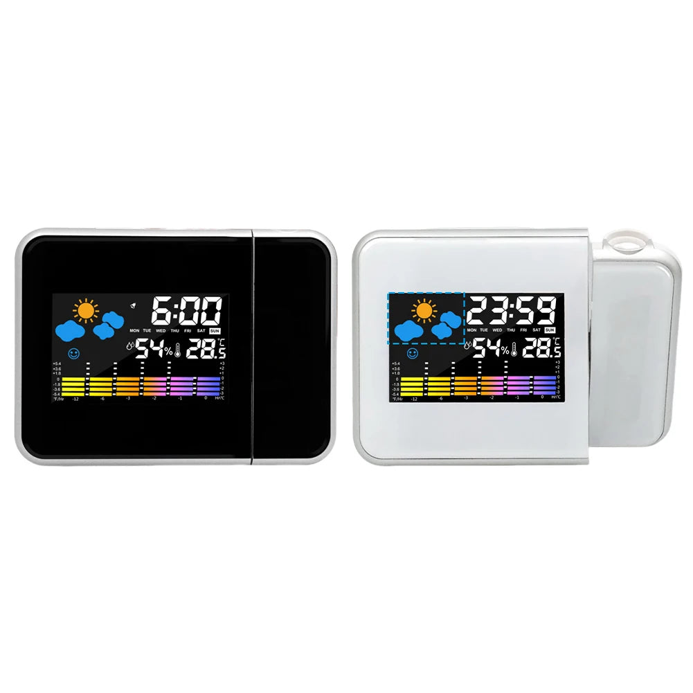 Smart Digital Alarm Clock with LED Projector & Night Backlight