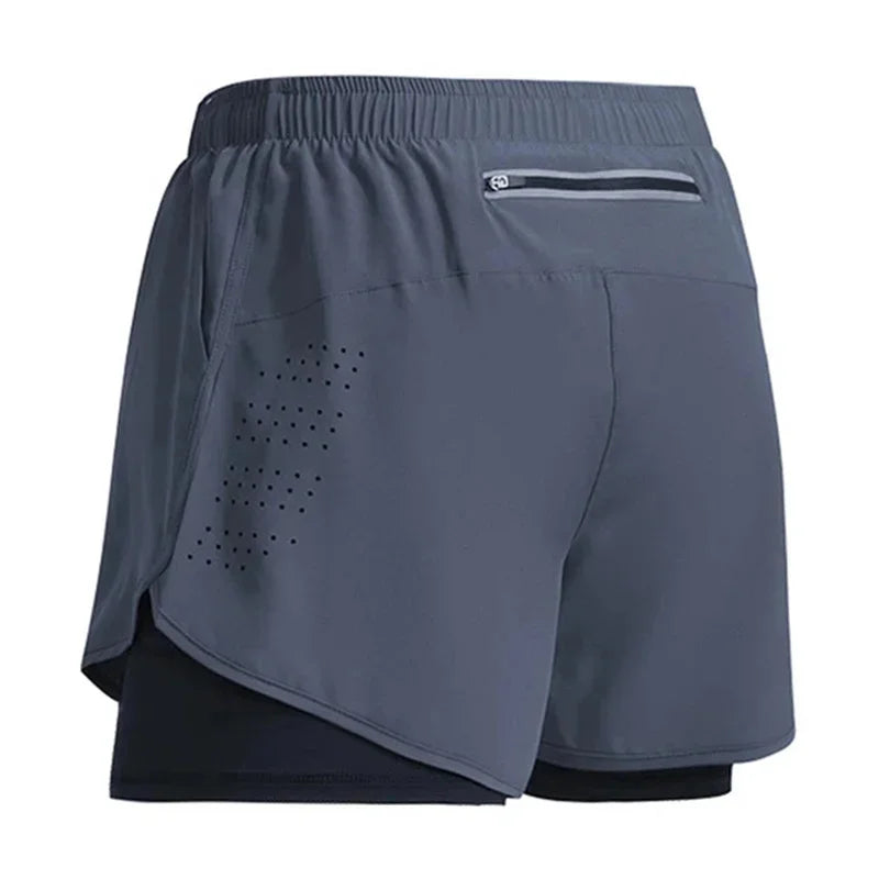 Men’s Quick-Dry Double Layer Running Shorts