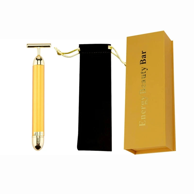 24K Gold T-Shape Vibrating Face Roller