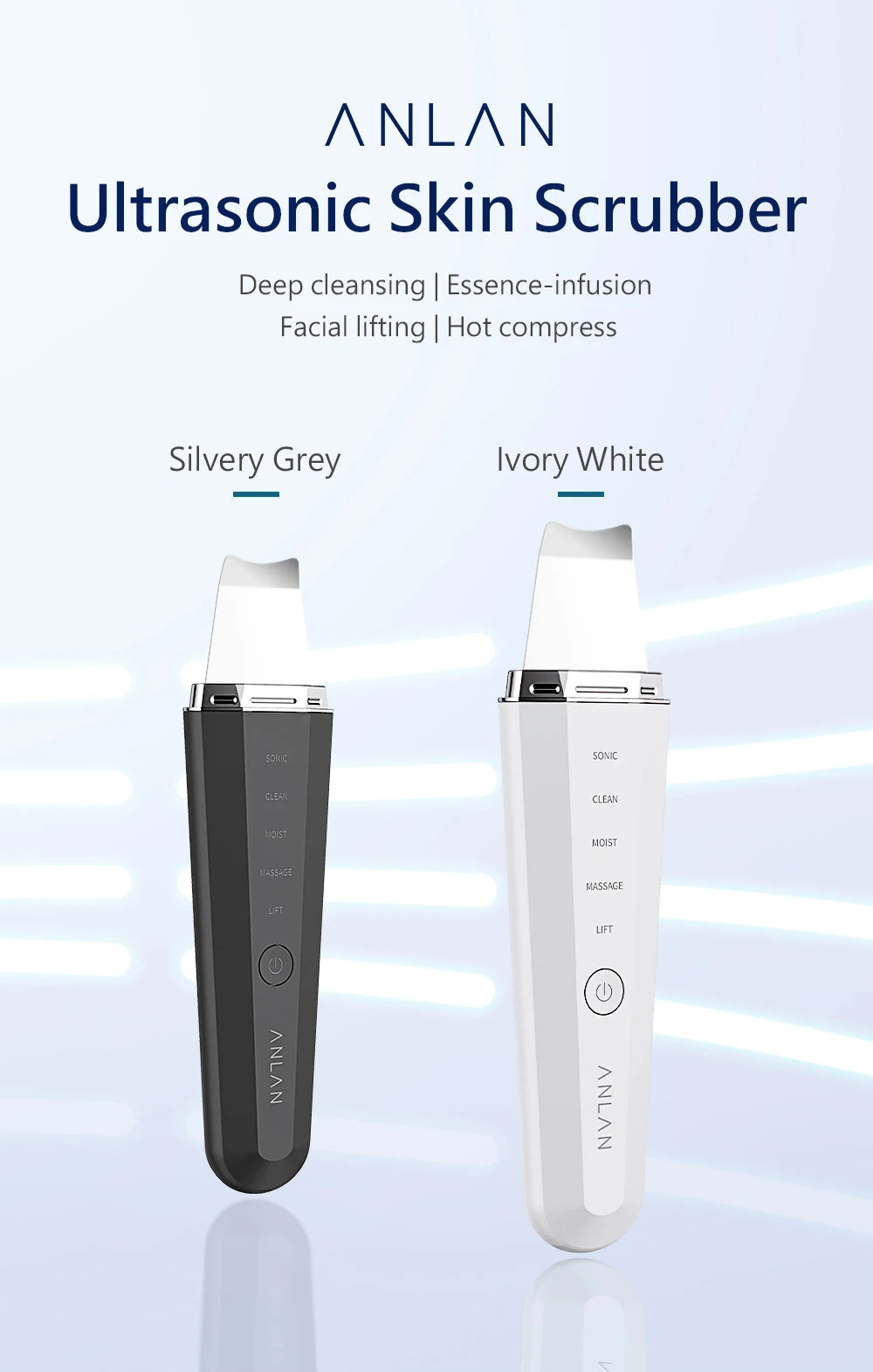 ANLAN Ultrasonic Skin Scrubber & EMS Face Lifter