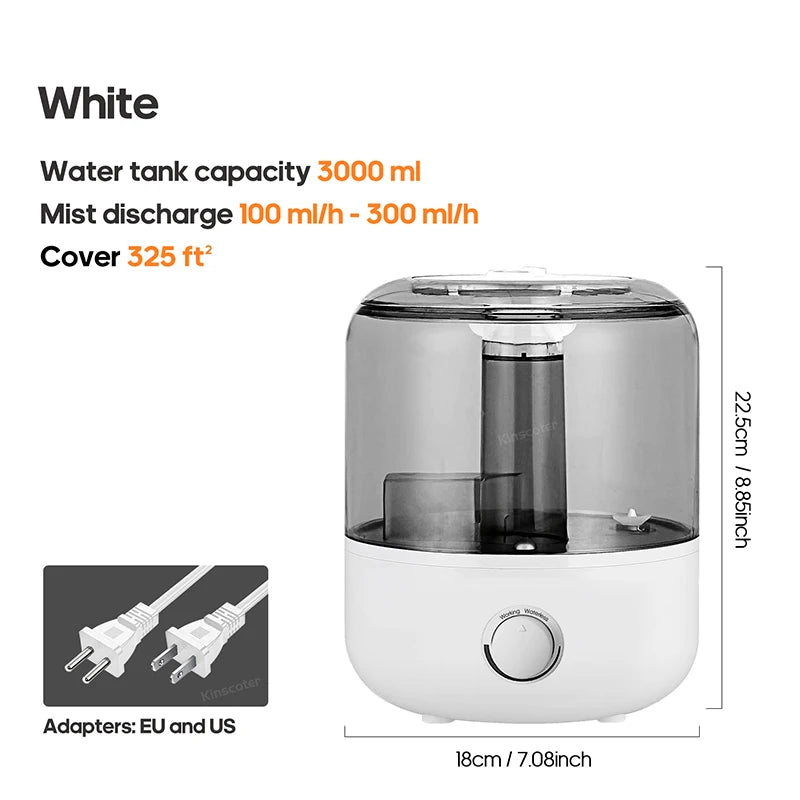 KINSCOTER 3L Air Humidifier with Remote & Timer