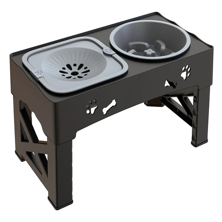 3-in-1 Adjustable Height Pet Feeder with Double Bowls
