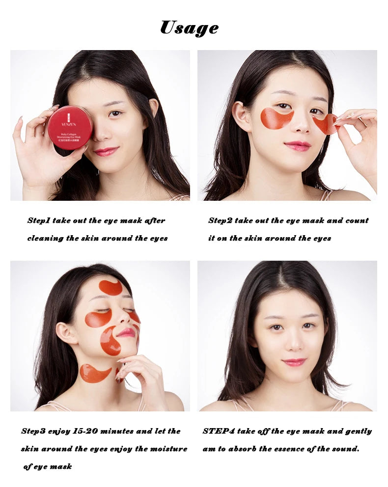 60pcs Gold Collagen Moisturizing Eye Masks