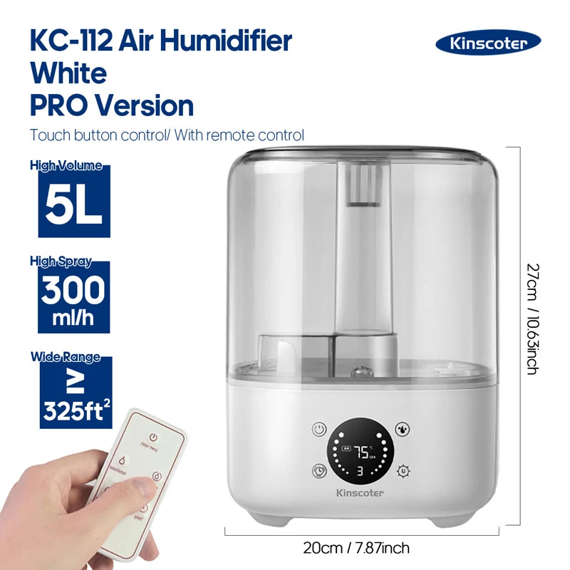 KINSCOTER 3L Air Humidifier with Remote & Timer