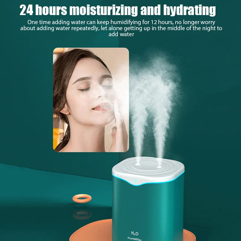 2000ML USB Double Spray Air Humidifier & Aromatherapy Diffuser