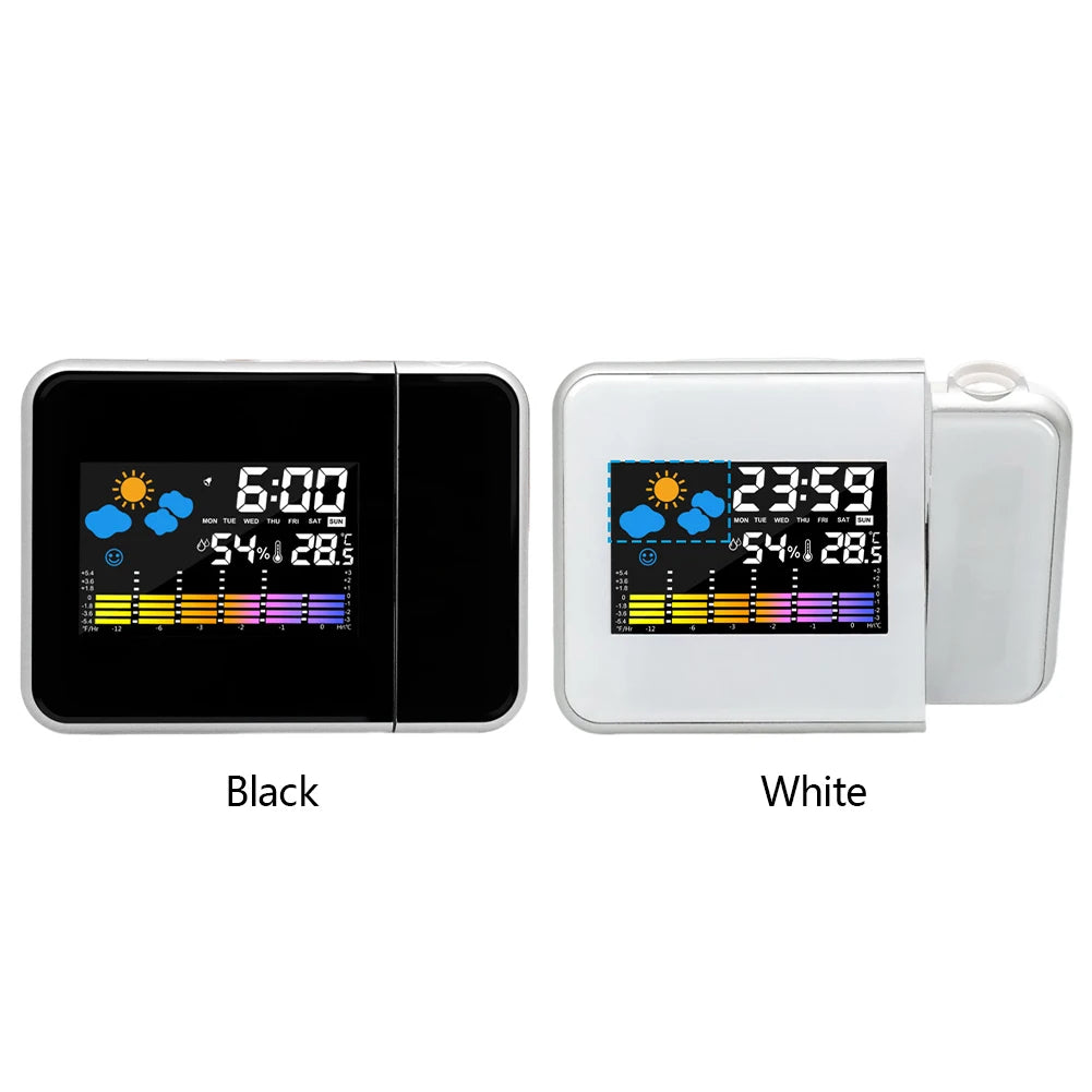 Smart Digital Alarm Clock with LED Projector & Night Backlight