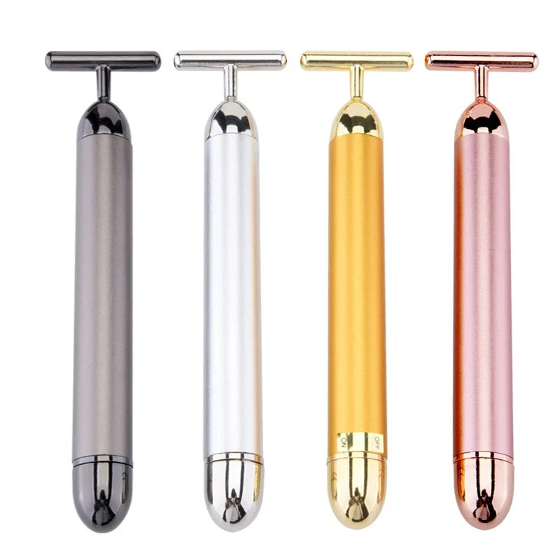 24K Gold T-Shape Vibrating Face Roller