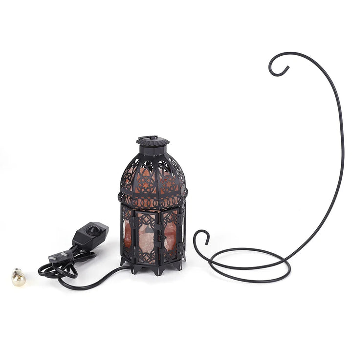 Vintage Iron Frame Himalayan Salt Lamp with Air Purifier