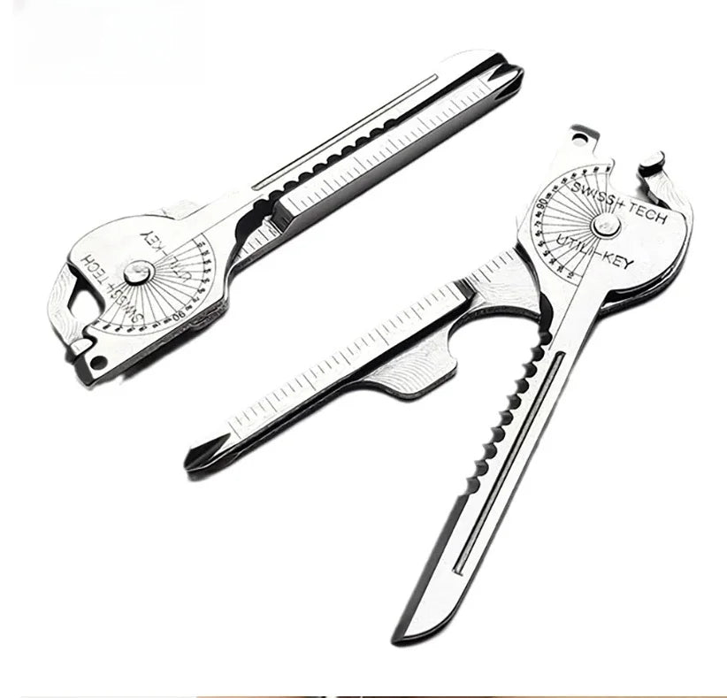 8-in-1 Multi-Tool Keychain for Camping & Survival