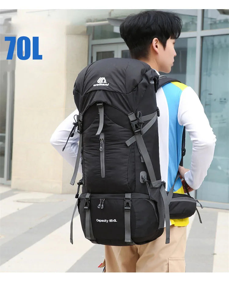 70L Hiking Camping Backpack with Rain Cover