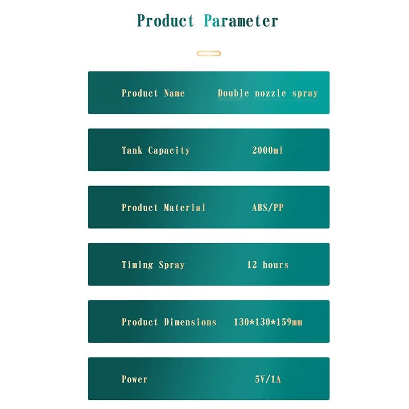 2000ML USB Double Spray Air Humidifier & Aromatherapy Diffuser