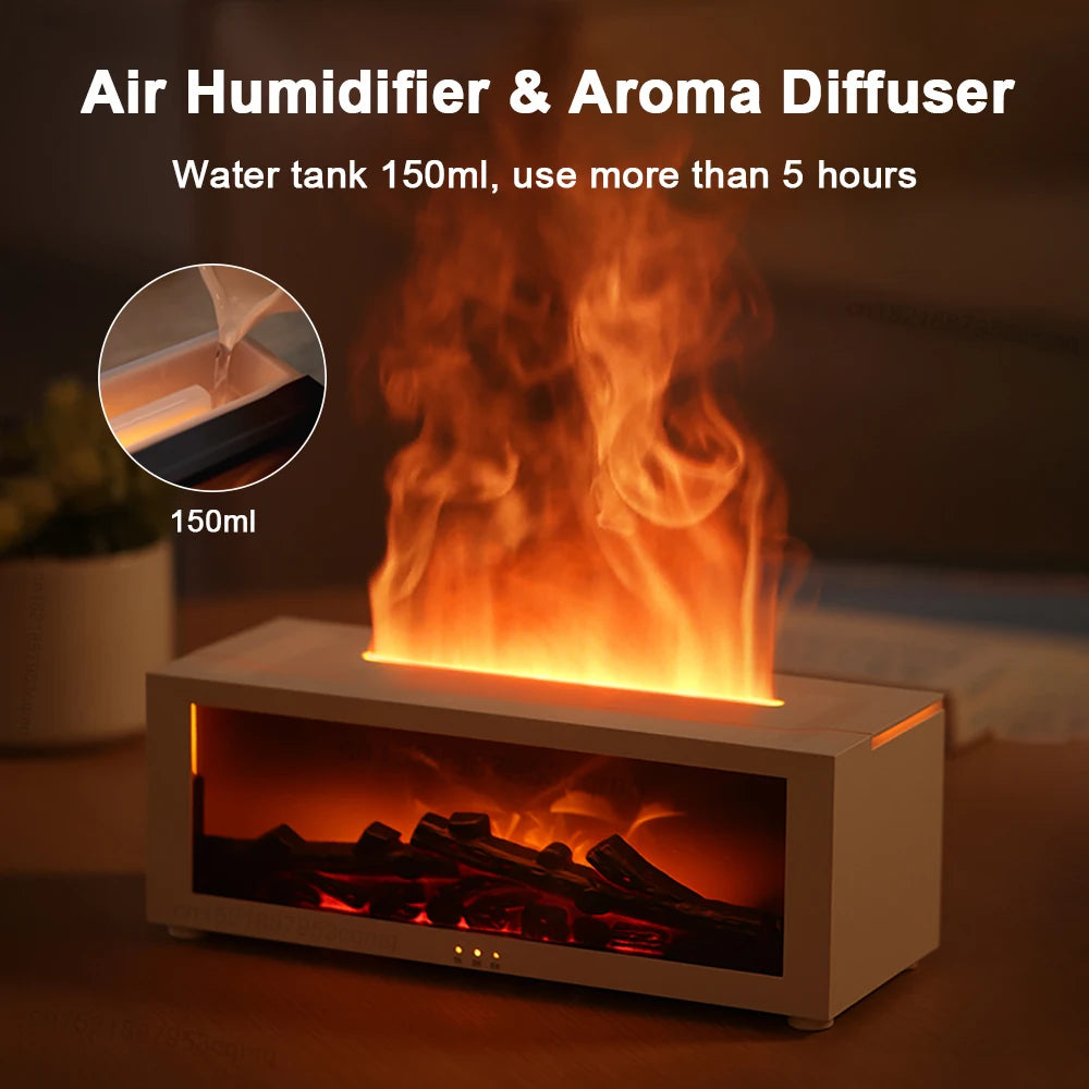 Flame Aroma Humidifier with LED & Remote