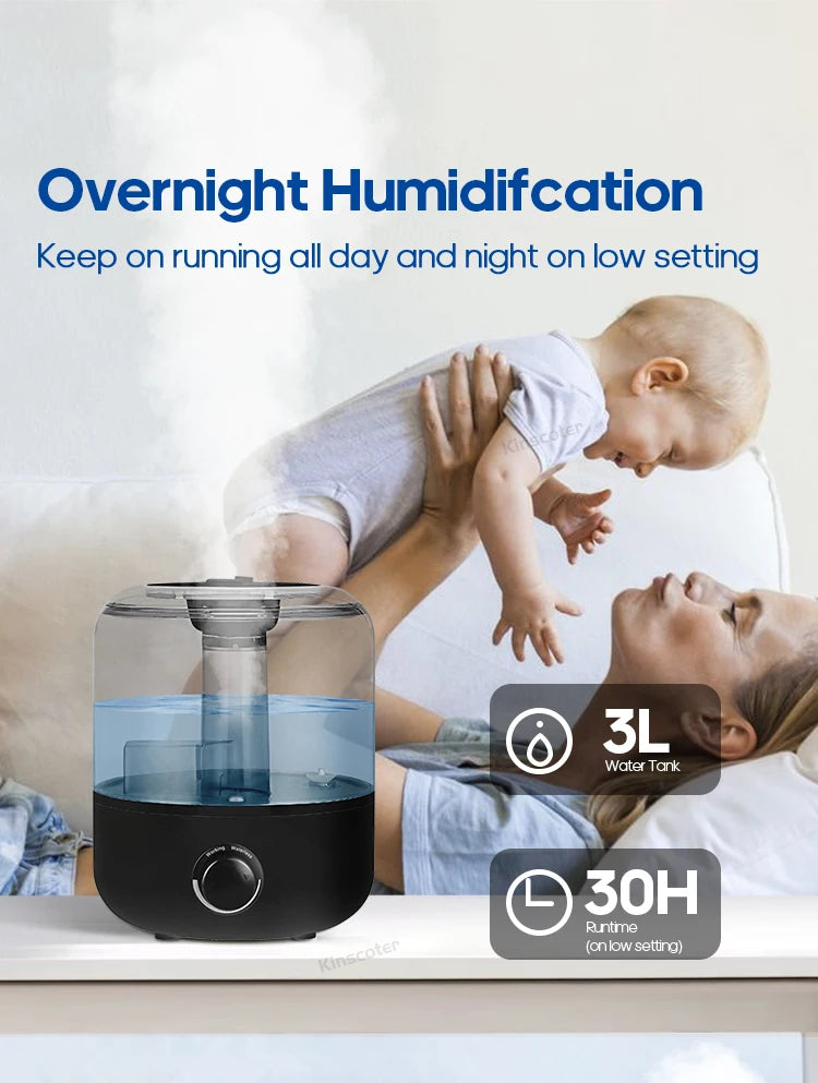 KINSCOTER 3L Air Humidifier with Remote & Timer