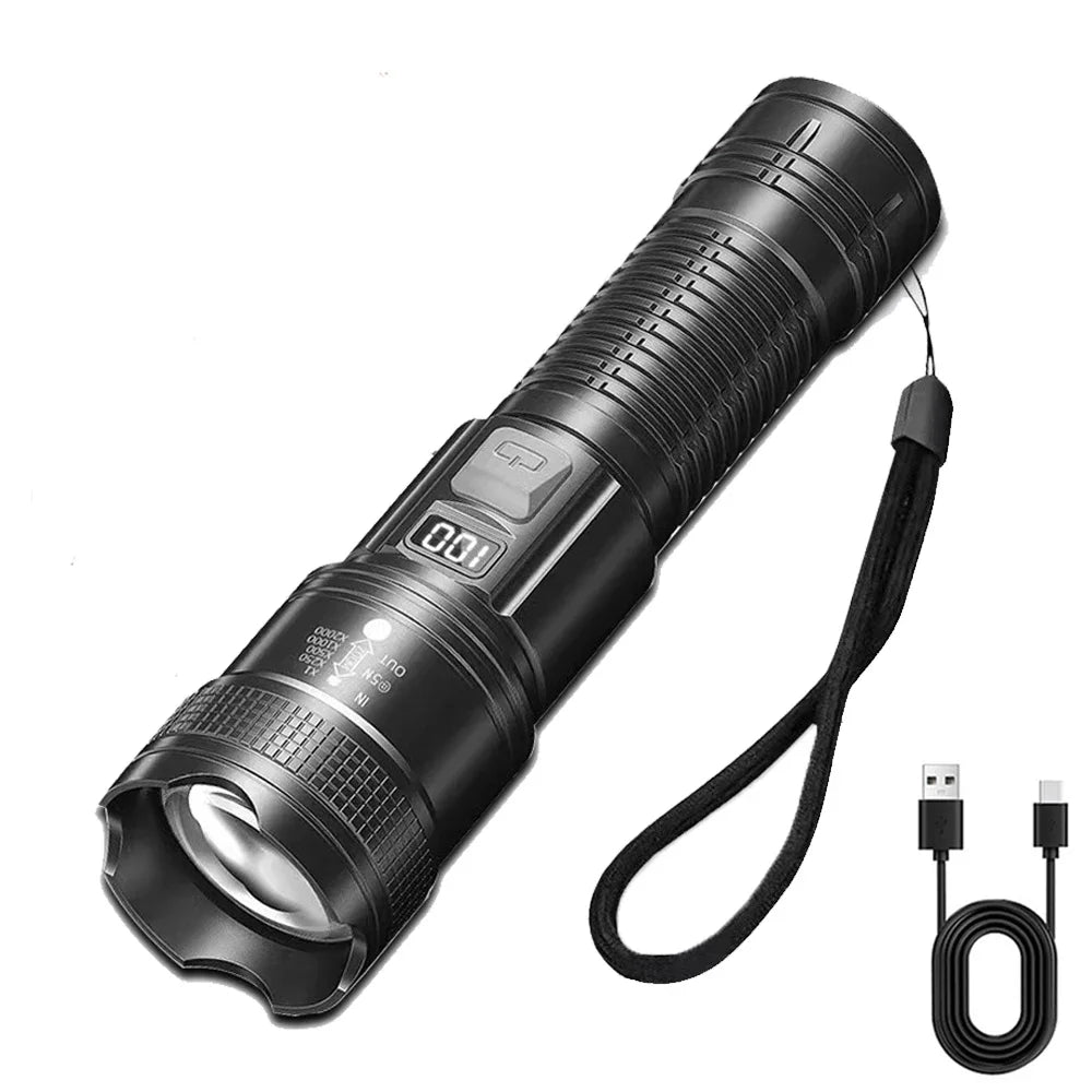 1,600,000LM USB Rechargeable LED Tactical Flashlight