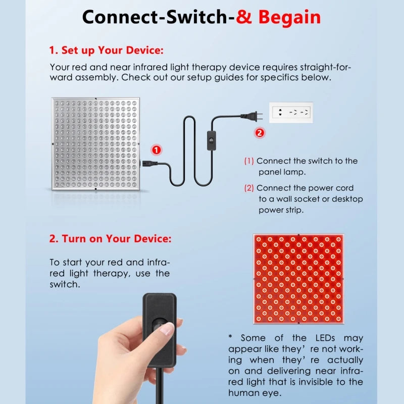 225 LED Red Light Therapy Panel for Face & Body