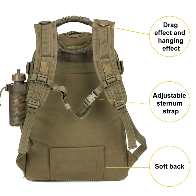 65L Tactical Hiking Backpack for Men
