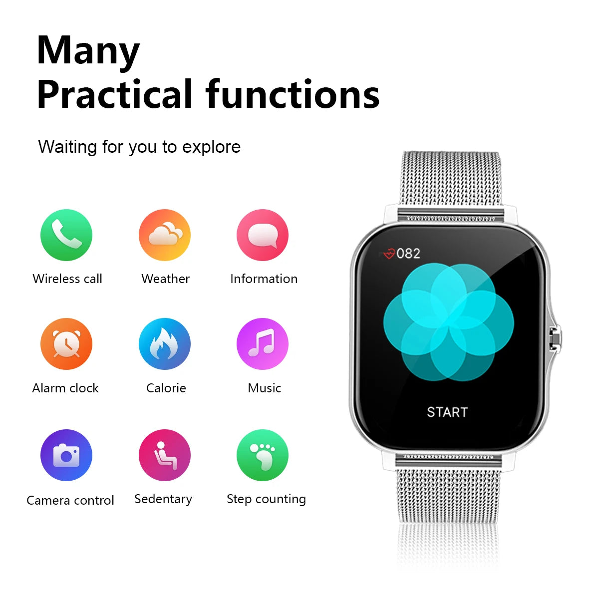 Smartwatch with Wireless Calling & Fitness Monitoring