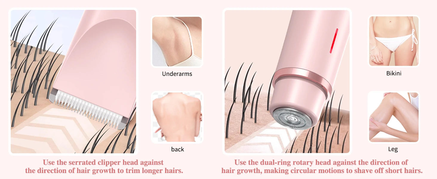 2-in-1 Electric Razor & Bikini Trimmer for Women