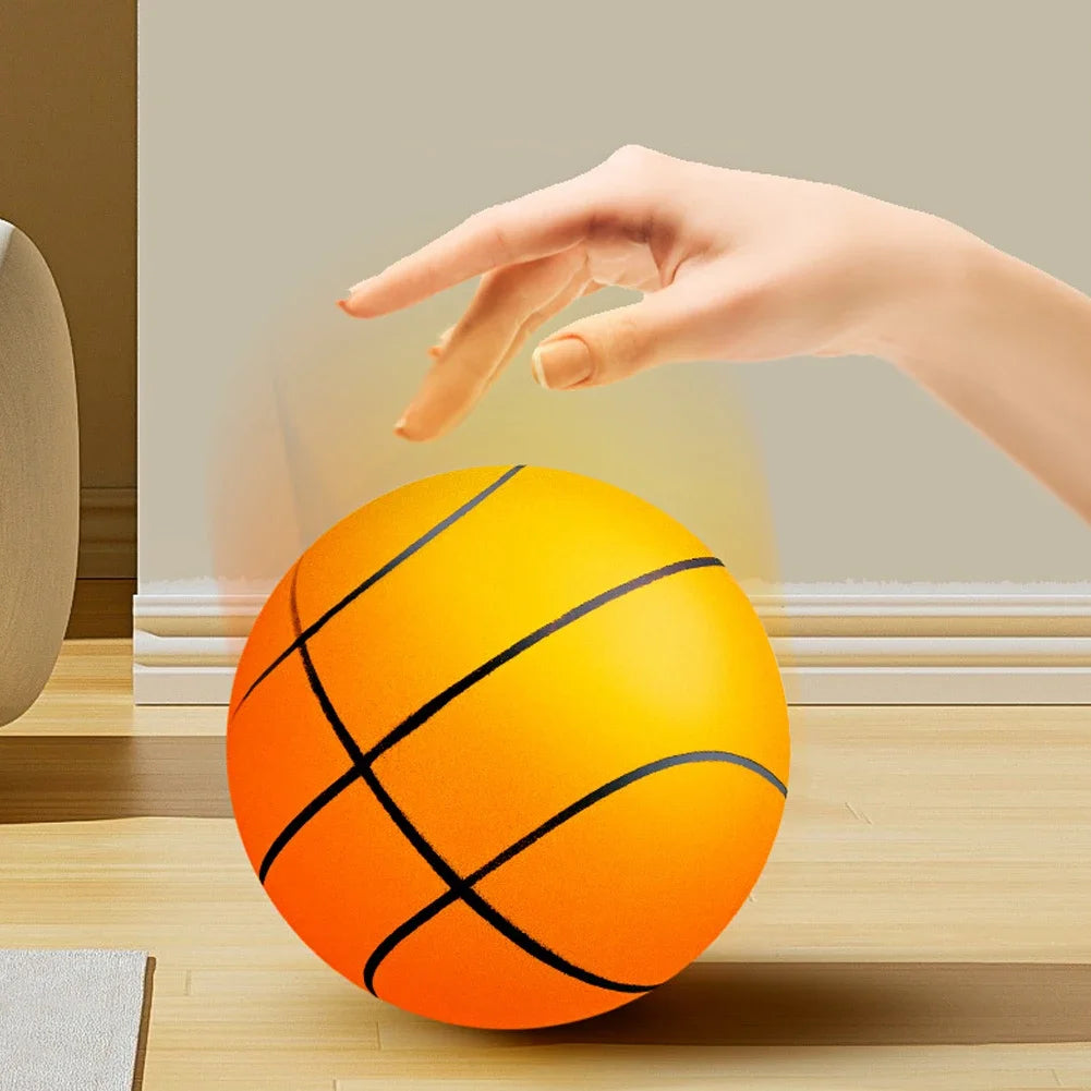 21cm Silent Grip Basketball – Size 5 (Black with Rim)