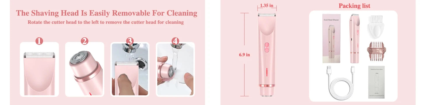 2-in-1 Electric Razor & Bikini Trimmer for Women