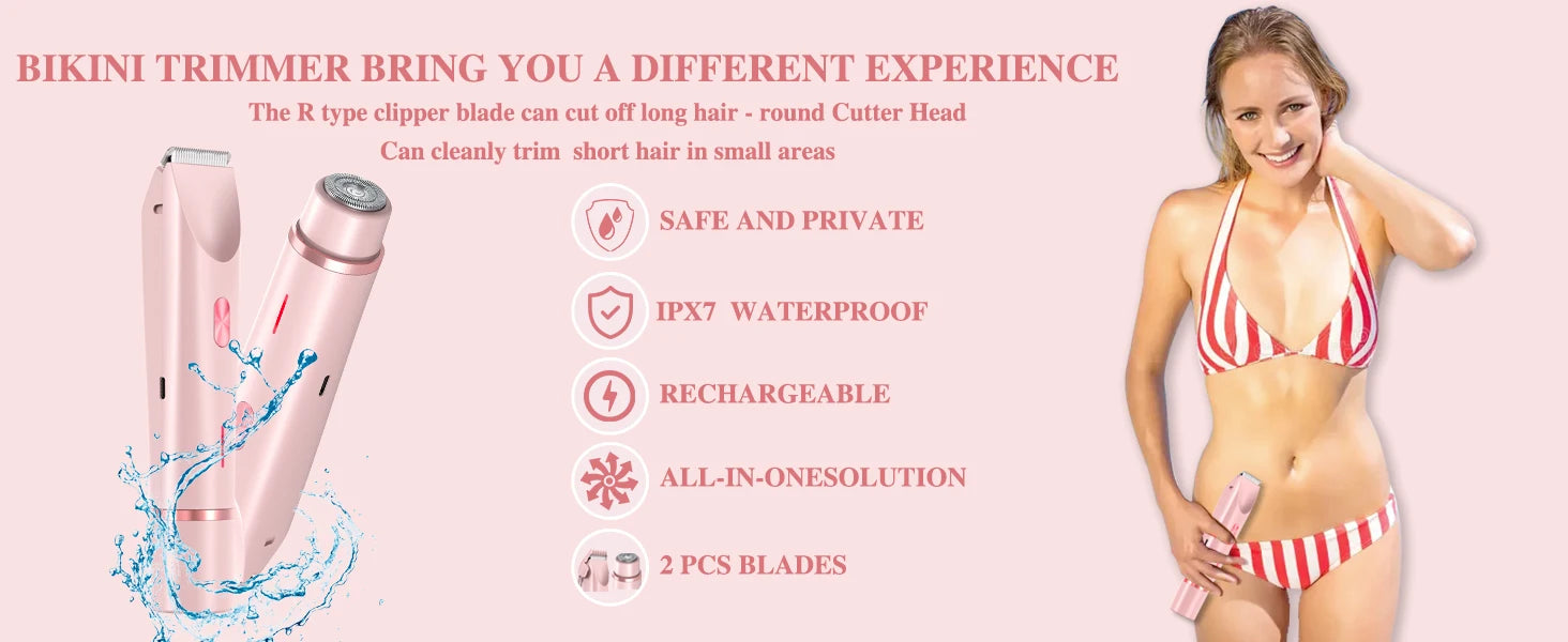 2-in-1 Electric Razor & Bikini Trimmer for Women