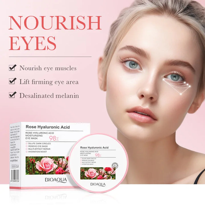 60pcs BIOAQUA Rose Hyaluronic Acid Eye Masks