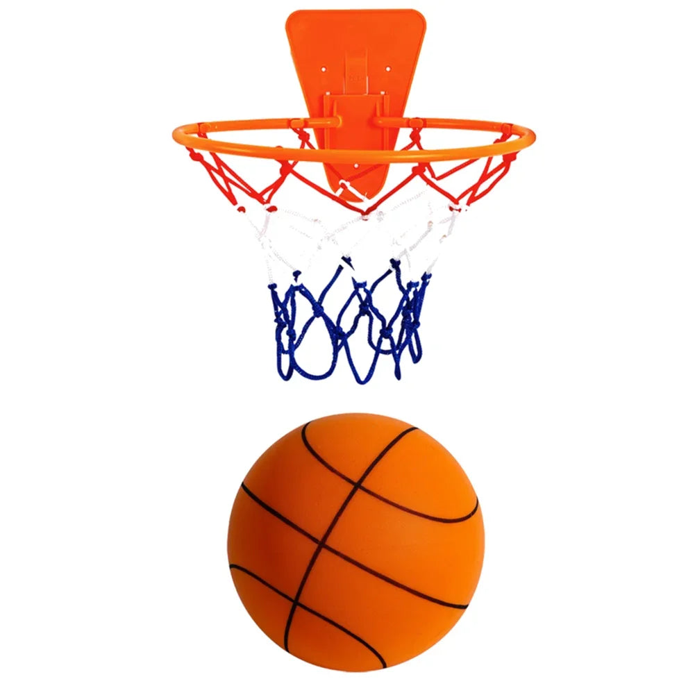21cm Silent Grip Basketball – Size 5 (Black with Rim)