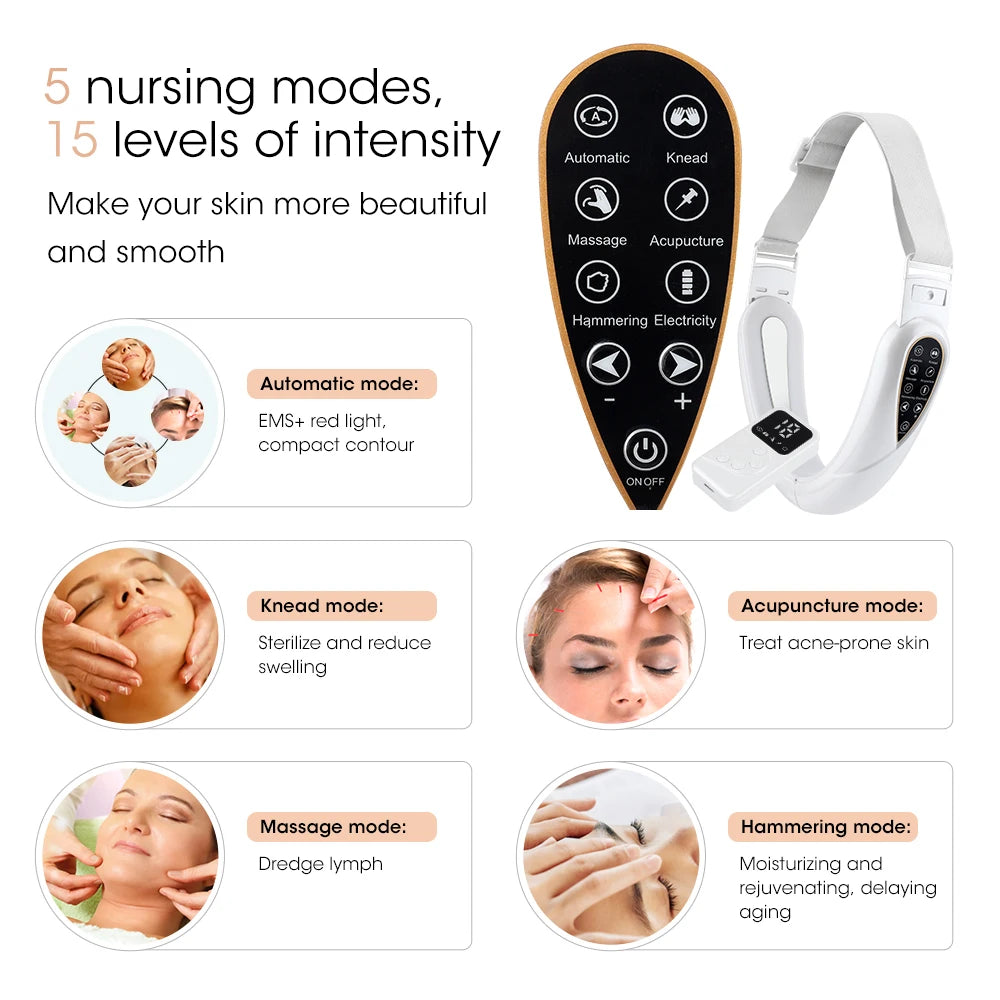 Red Light V-Face Lifting Massager with Remote
